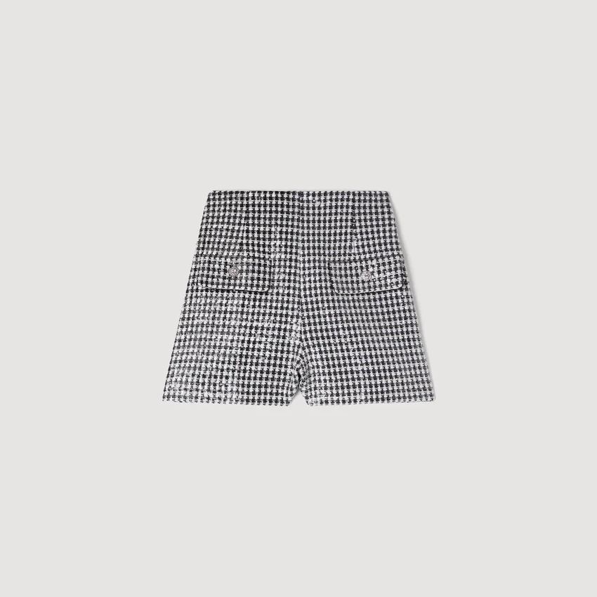 Sequin houndstooth tweed shorts Sequin houndstooth tweed shorts