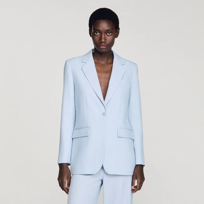 Sequin-stripe tailored jacket Sequin-stripe tailored jacket