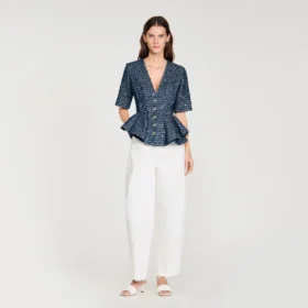 Sequinned peplum top