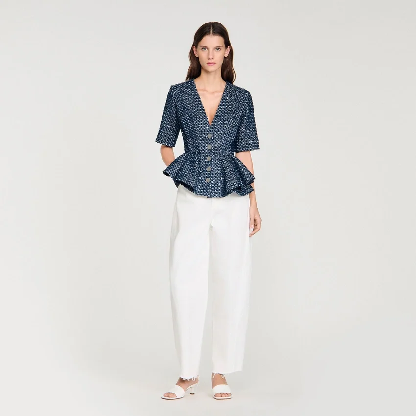 Sequinned peplum top Sequinned peplum top