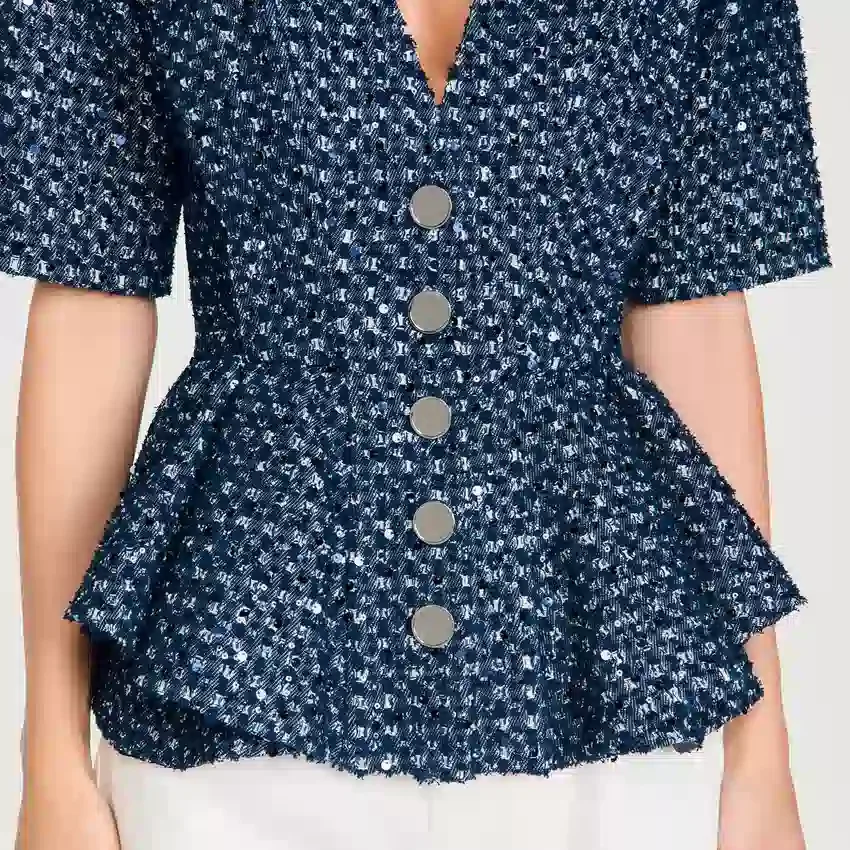 Sequinned peplum top Sequinned peplum top