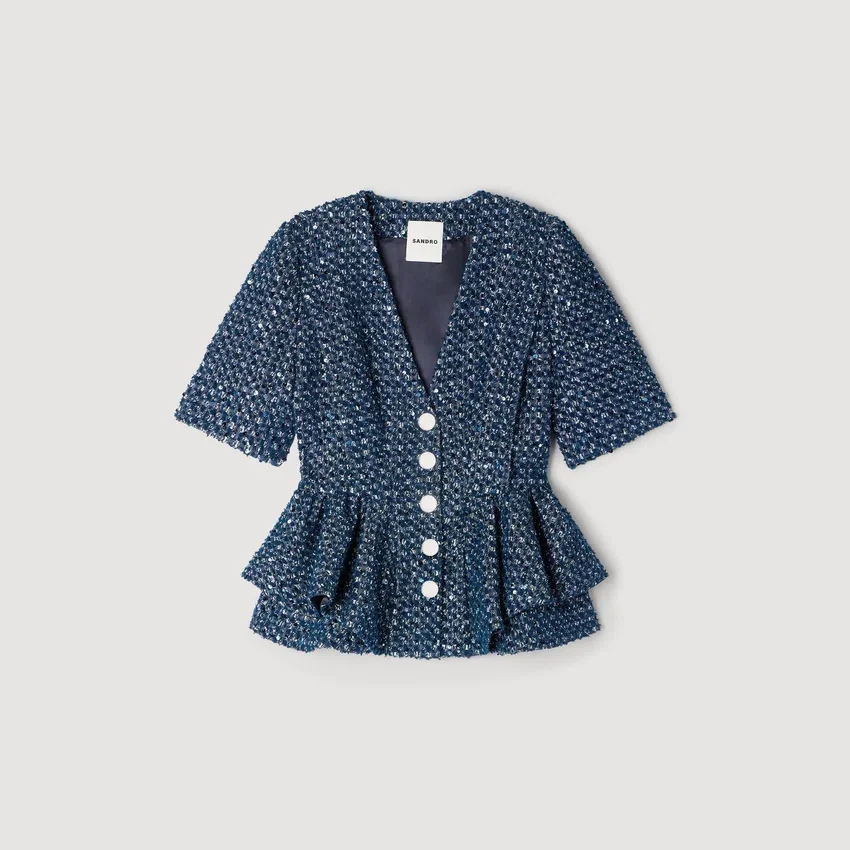 Sequinned peplum top Sequinned peplum top