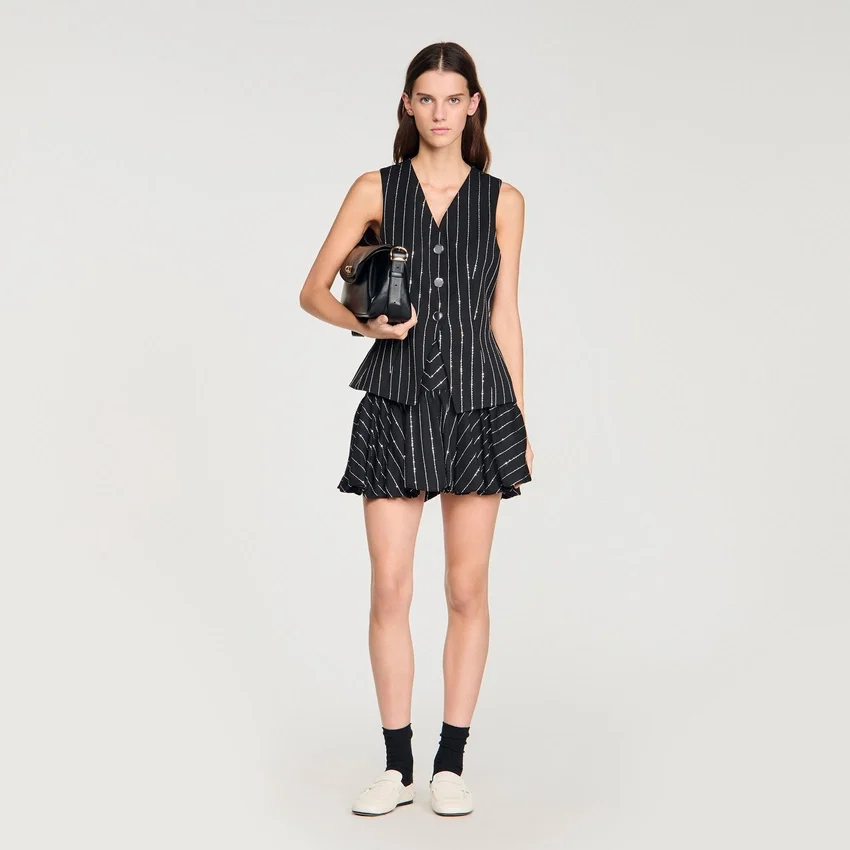 Sequinned striped vest Sequinned striped vest