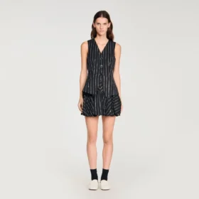 Sequinned striped vest