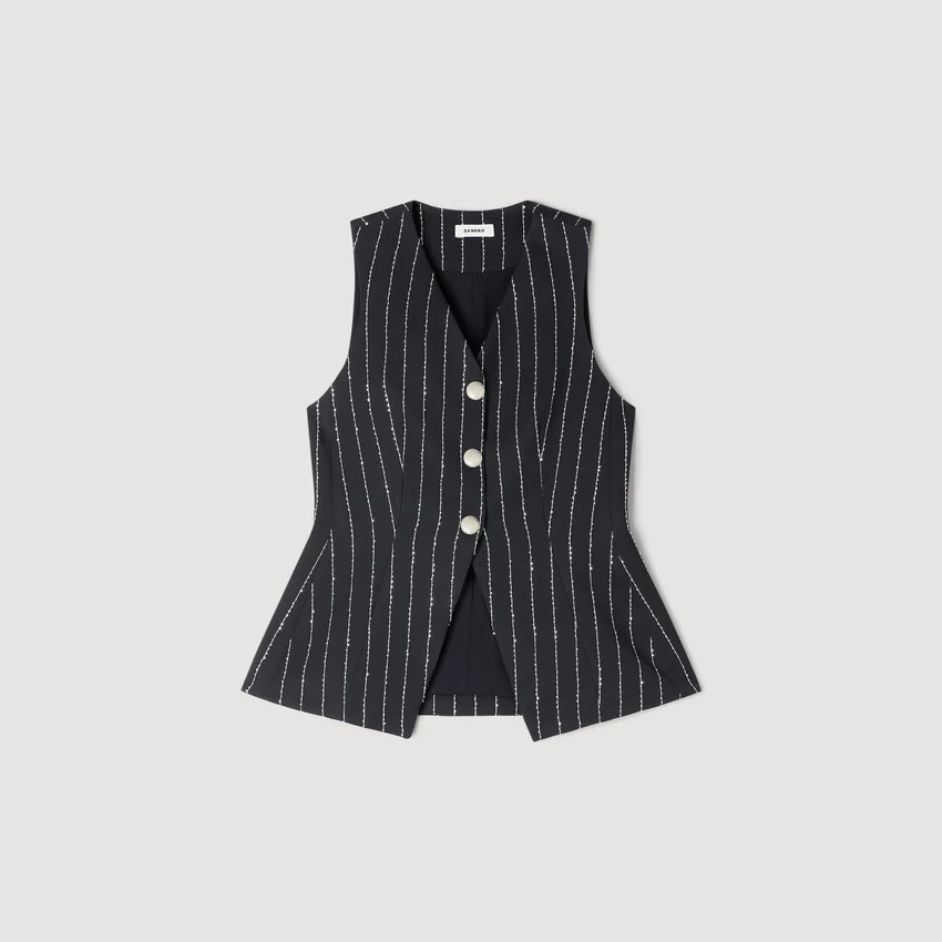 Sequinned striped vest Sequinned striped vest