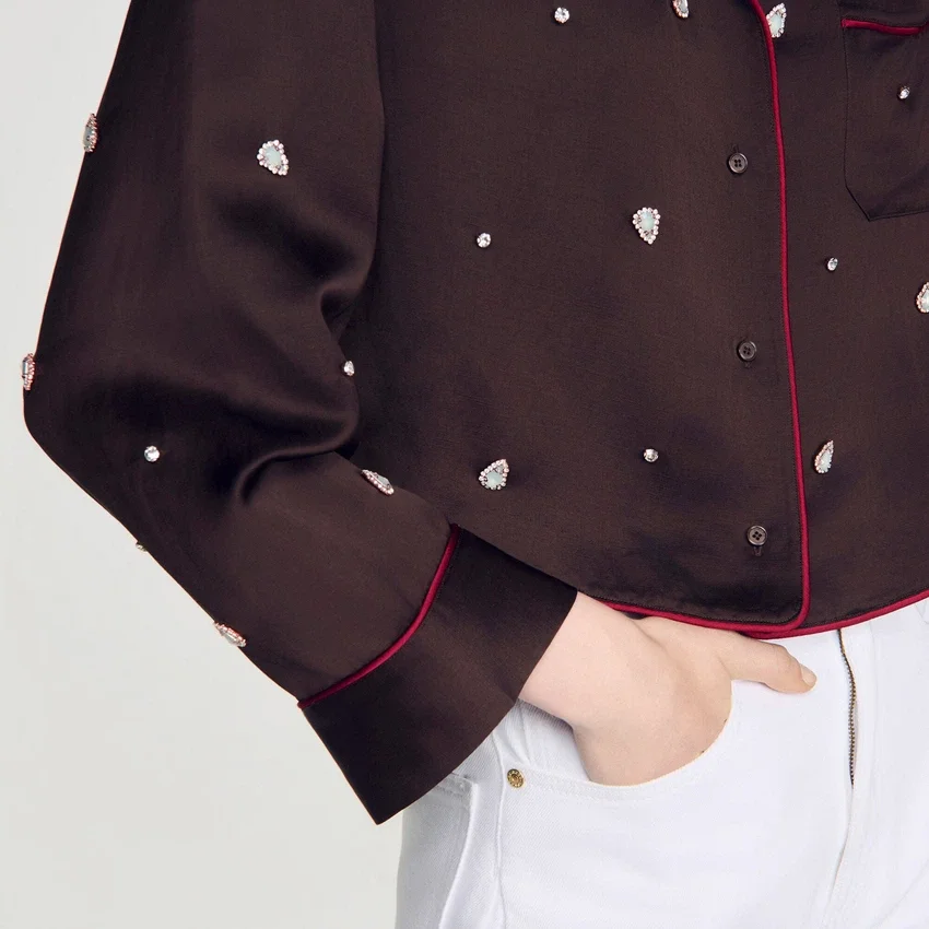 Shirt with beads and rhinestones Shirt with beads and rhinestones