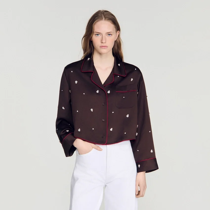 Shirt with beads and rhinestones Shirt with beads and rhinestones