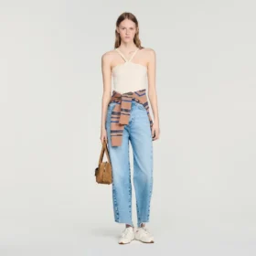 Short ribbed knit top