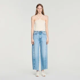Short ribbed knit top
