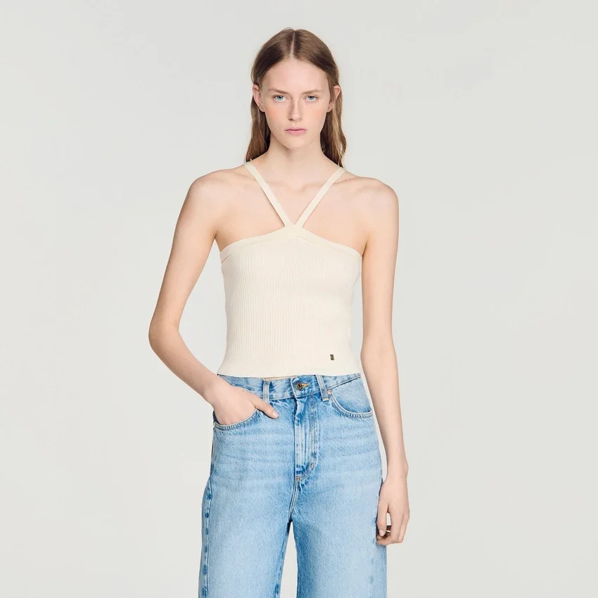 Short ribbed knit top Short ribbed knit top