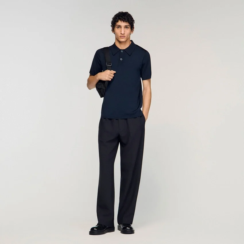 Short-sleeve knitted polo shirt Short-sleeve knitted polo shirt