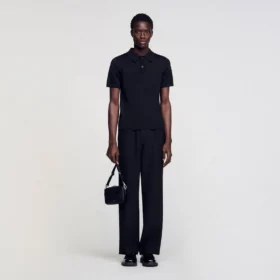 Short-sleeve knitted polo shirt