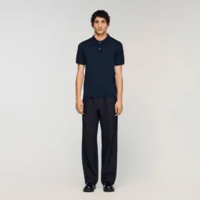 Short-sleeve knitted polo shirt