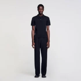 Short-sleeve knitted polo shirt