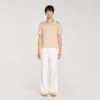 Short-sleeved V-neck polo shirt