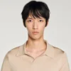 Short-sleeved V-neck polo shirt