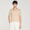 Short-sleeved V-neck polo shirt