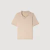 Short-sleeved V-neck polo shirt