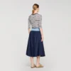 Short striped tee with beaded collar Short striped tee with beaded collar