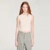 Sleeveless short knit sweater Sleeveless short knit sweater