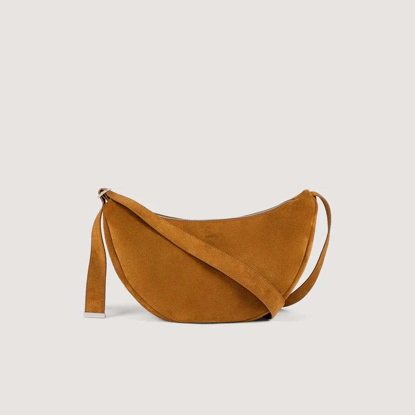 Small zipped split leather hobo Small zipped split leather hobo