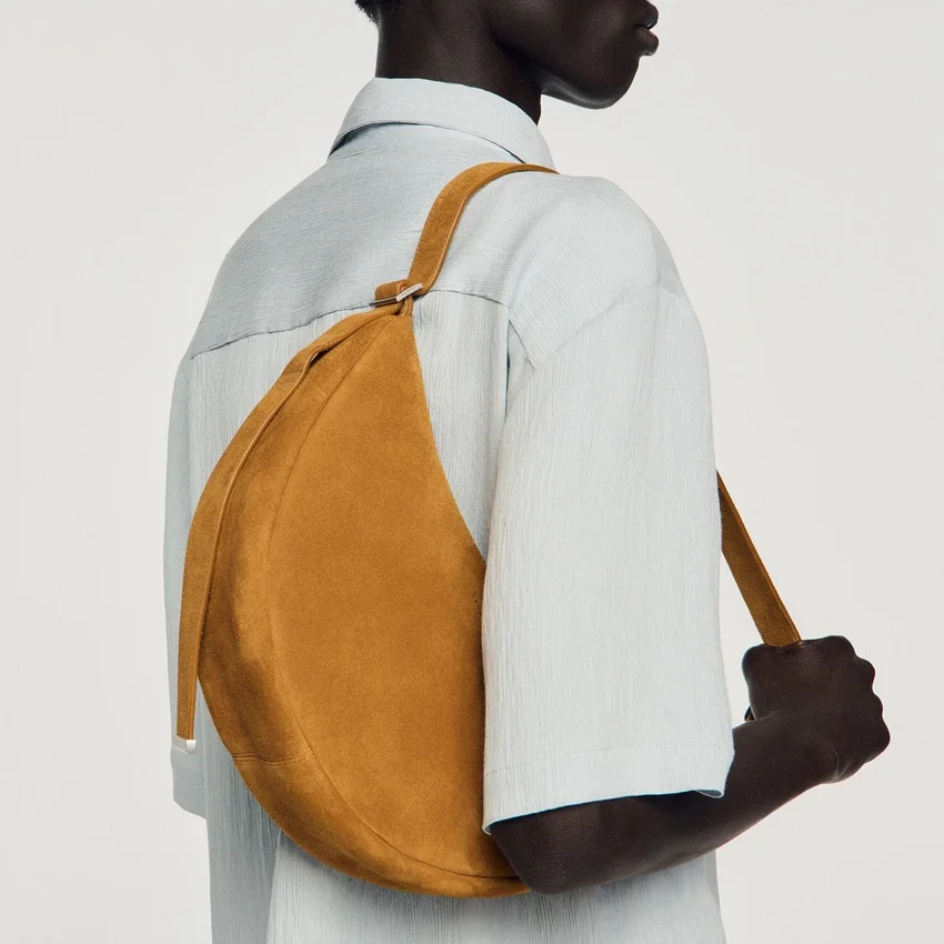 Small zipped split leather hobo Small zipped split leather hobo