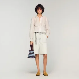 Smocked linen shirt