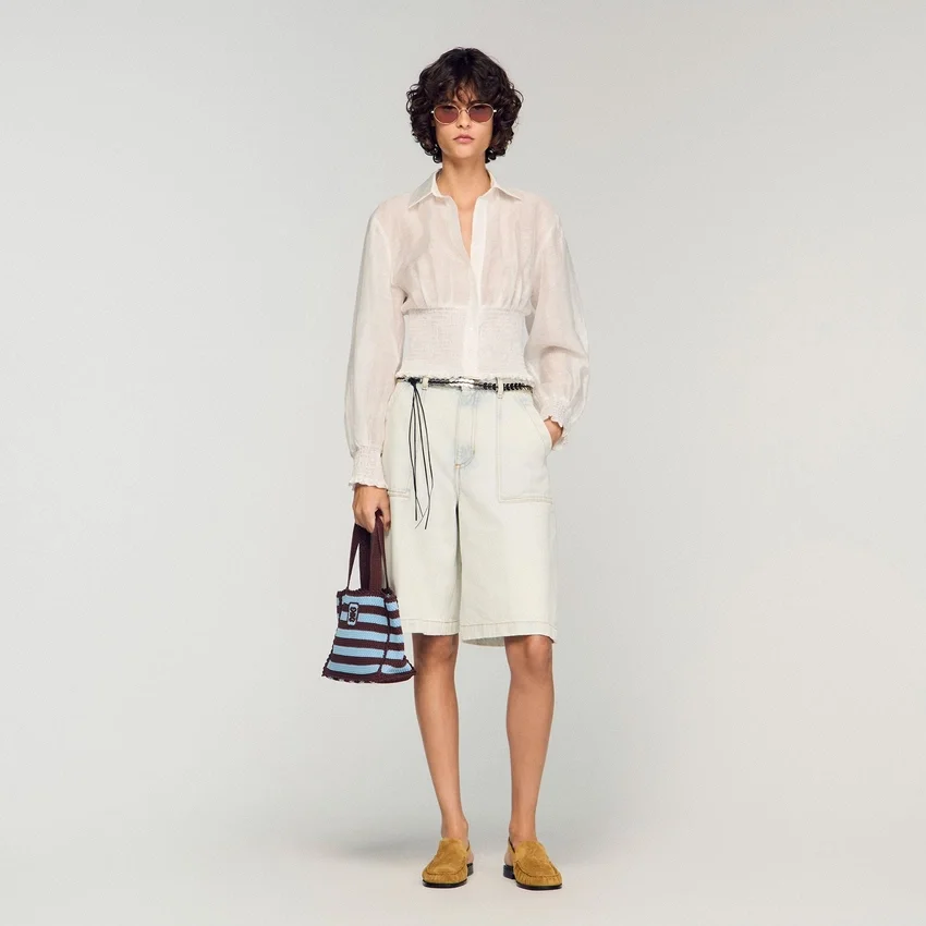 Smocked linen shirt Smocked linen shirt