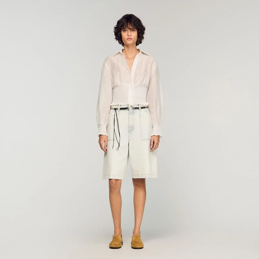 Smocked linen shirt Smocked linen shirt