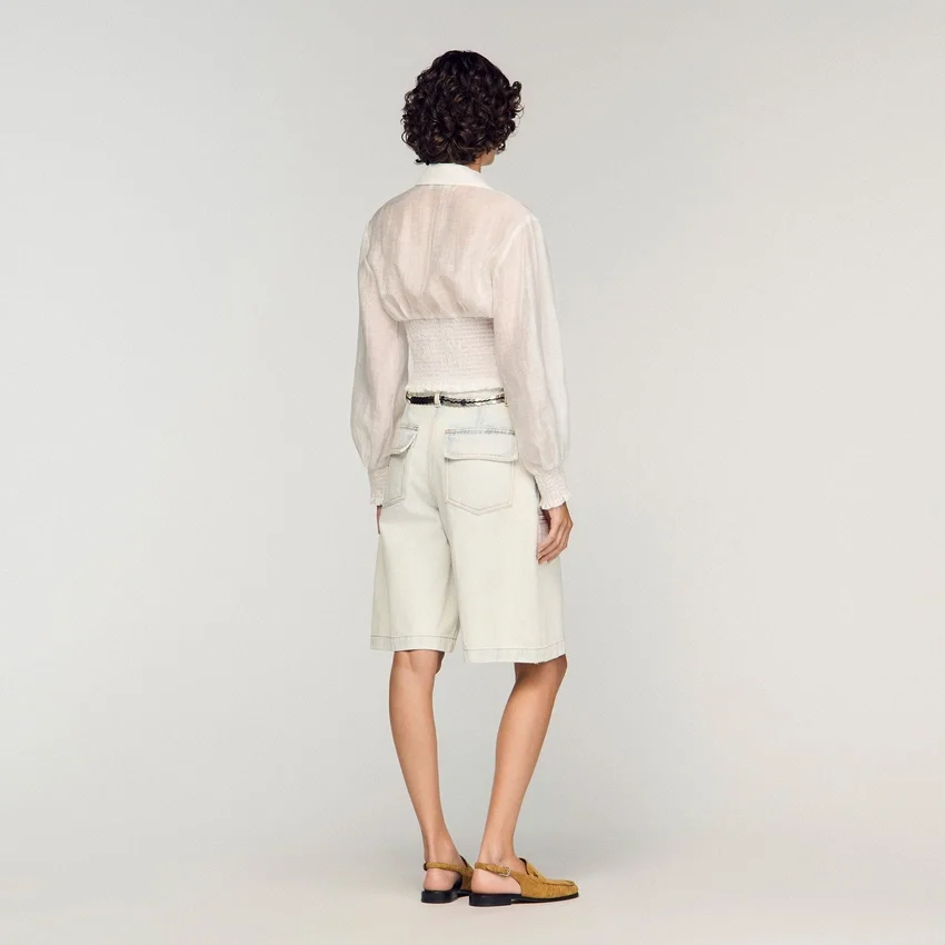 Smocked linen shirt Smocked linen shirt