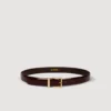 Smooth leather belt metal buckle