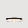 Smooth leather belt metal buckle
