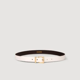 Smooth leather belt metal buckle