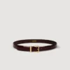Smooth leather belt metal buckle