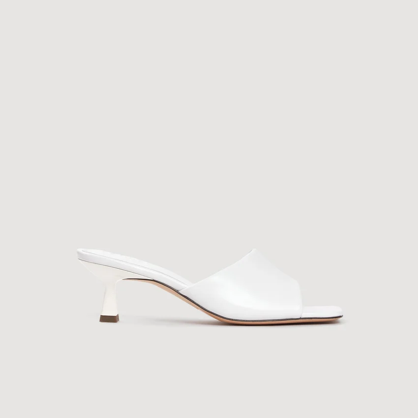 Smooth leather heeled mules Smooth leather heeled mules