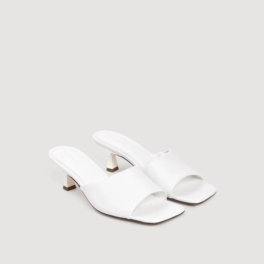 Smooth leather heeled mules Smooth leather heeled mules