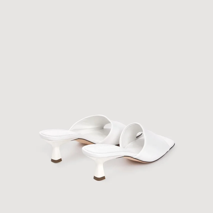 Smooth leather heeled mules Smooth leather heeled mules