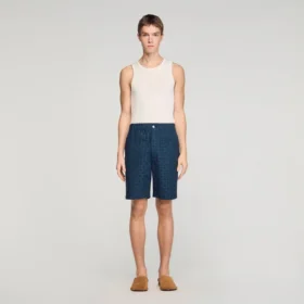 Square Cross denim shorts