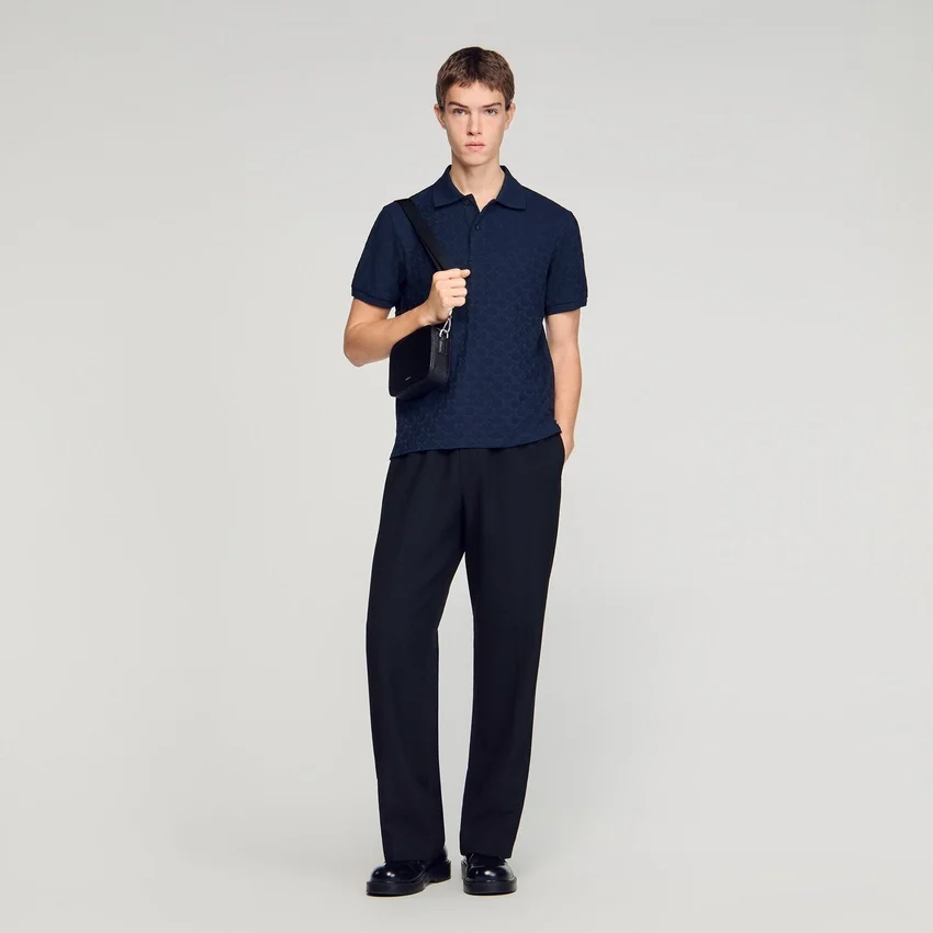 Square Cross jacquard polo Square Cross jacquard polo