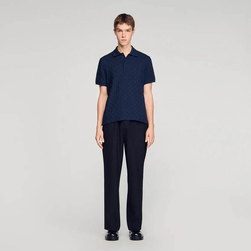 Square Cross jacquard polo Square Cross jacquard polo