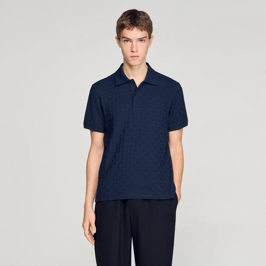 Square Cross jacquard polo Square Cross jacquard polo