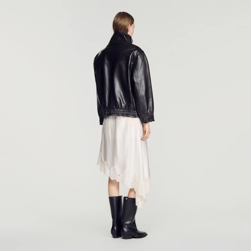 Standing collar leather jacket Standing collar leather jacket