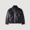 Standing collar leather jacket Standing collar leather jacket