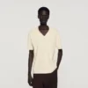 Stretch knit polo shirt