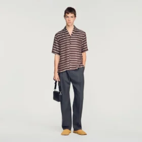 Striped boat neck shirt