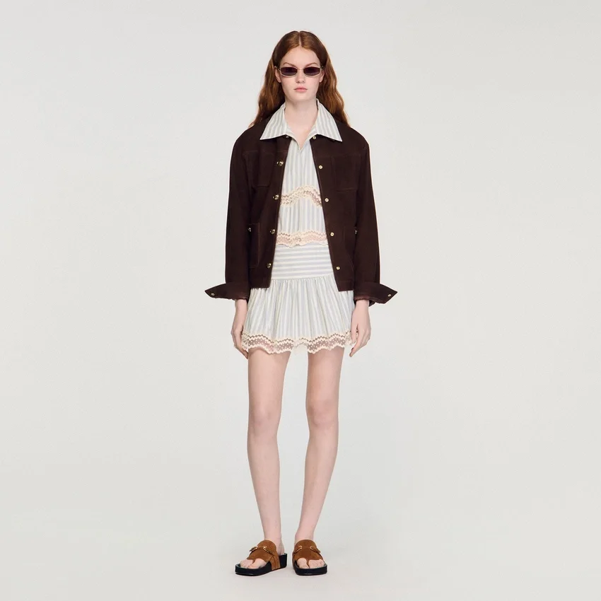 Striped cotton skort Striped cotton skort