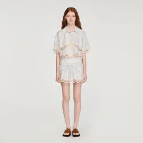 Striped cotton skort Striped cotton skort