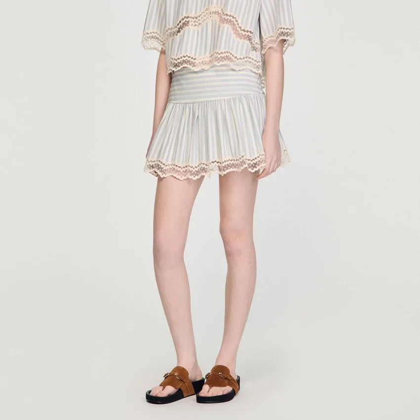 Striped cotton skort Striped cotton skort