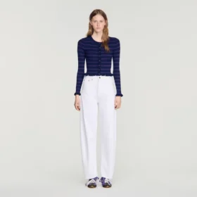 Striped knit cardigan