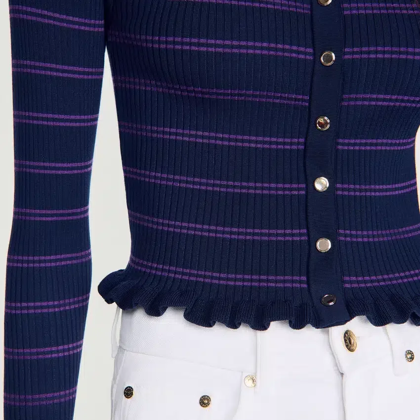 Striped knit cardigan Striped knit cardigan